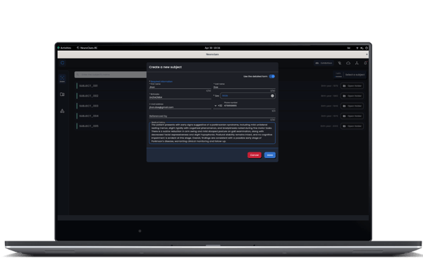 Project management interface neuroClues